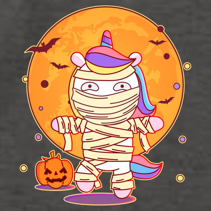 Cute Funny Halloween Unicorn Mummy Vector Backpack
