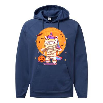 Cute Funny Halloween Unicorn Mummy Performance Fleece Hoodie