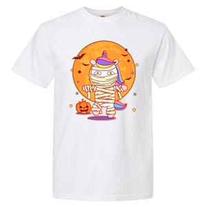 Cute Funny Halloween Unicorn Mummy Garment-Dyed Heavyweight T-Shirt