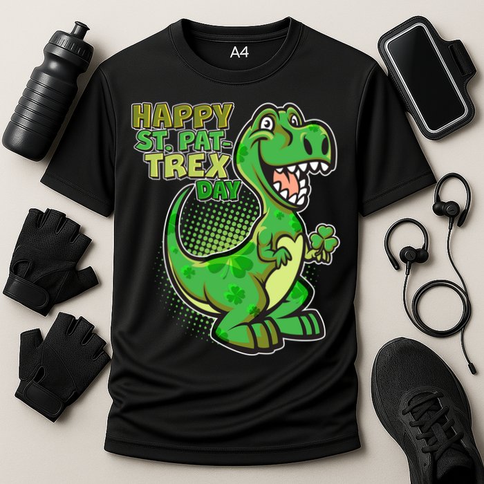 Cute Funny Happy St Pat-Trex Day Cooling Performance Crew T-Shirt