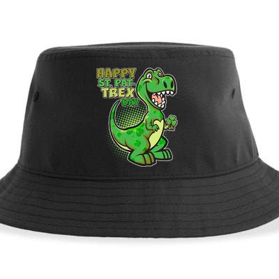 Cute Funny Happy St Pat-Trex Day Sustainable Bucket Hat