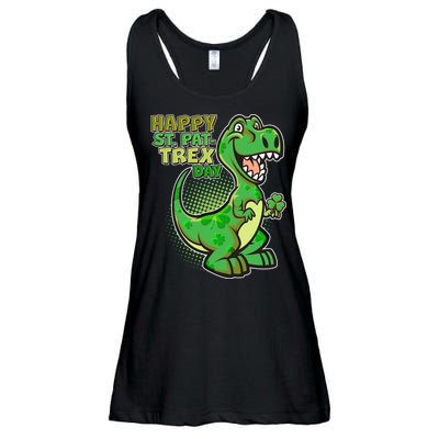 Cute Funny Happy St Pat-Trex Day Ladies Essential Flowy Tank