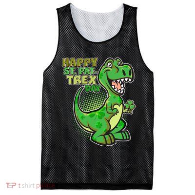 Cute Funny Happy St Pat-Trex Day Mesh Reversible Basketball Jersey Tank