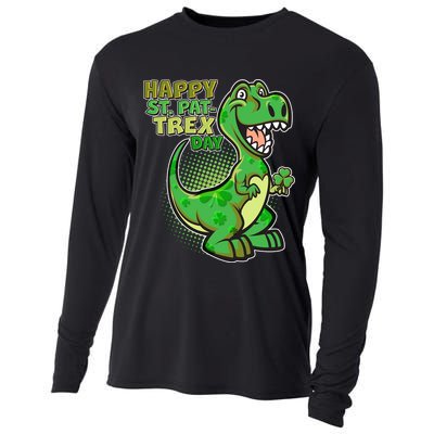 Cute Funny Happy St Pat-Trex Day Cooling Performance Long Sleeve Crew