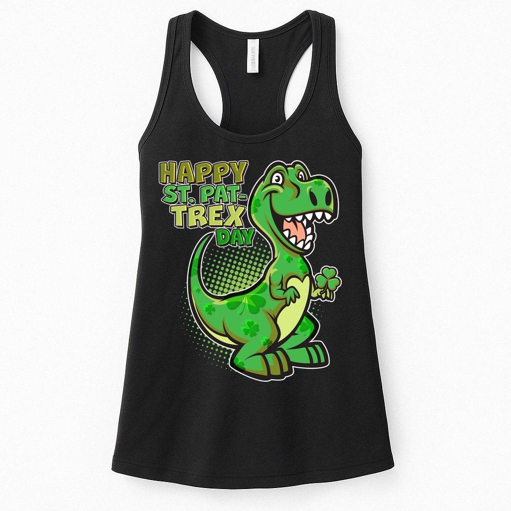 Cute Funny Happy St Pat-Trex Day Womens Tank Top