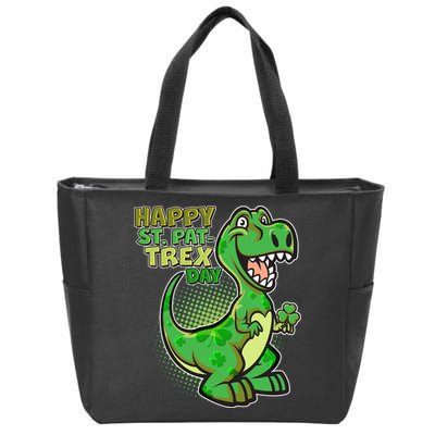 Cute Funny Happy St Pat-Trex Day Zip Tote Bag
