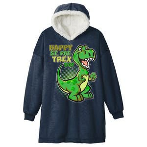 Cute Funny Happy St Pat-Trex Day Hooded Wearable Blanket