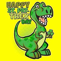 Cute Funny Happy St Pat-Trex Day Women's V-Neck T-Shirt