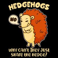 Cute Funny Hedgehogs Why Can't They Just Share the Hedge? Cropped Pullover Crew