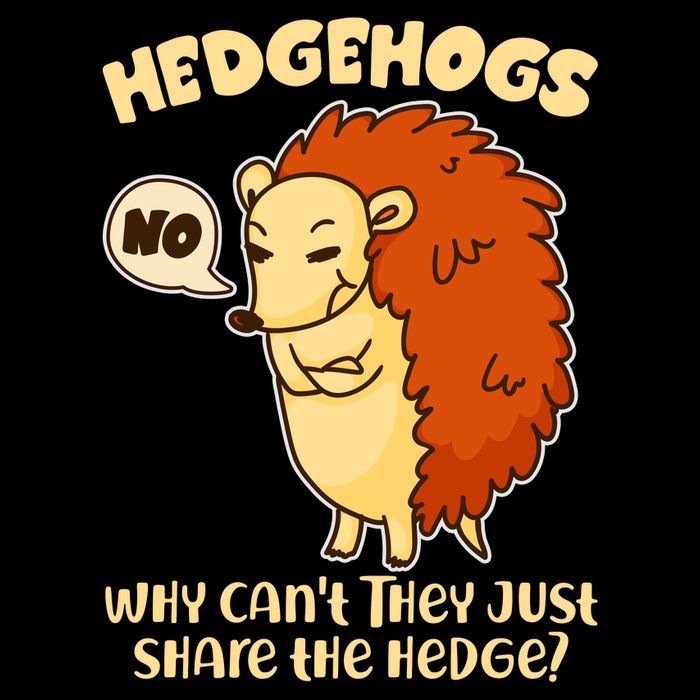 Cute Funny Hedgehogs Why Can't They Just Share the Hedge? Cropped Pullover Crew
