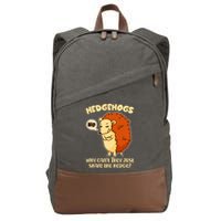Cute Funny Hedgehogs Why Can't They Just Share the Hedge? Cotton Canvas Backpack