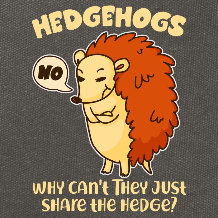 Cute Funny Hedgehogs Why Can't They Just Share the Hedge? Cotton Canvas Backpack