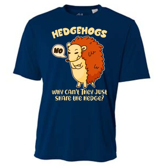 Cute Funny Hedgehogs Why Can't They Just Share the Hedge? Cooling Performance Crew T-Shirt