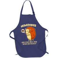 Cute Funny Hedgehogs Why Can't They Just Share the Hedge? Apron