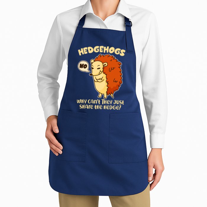 Cute Funny Hedgehogs Why Can't They Just Share the Hedge? Apron