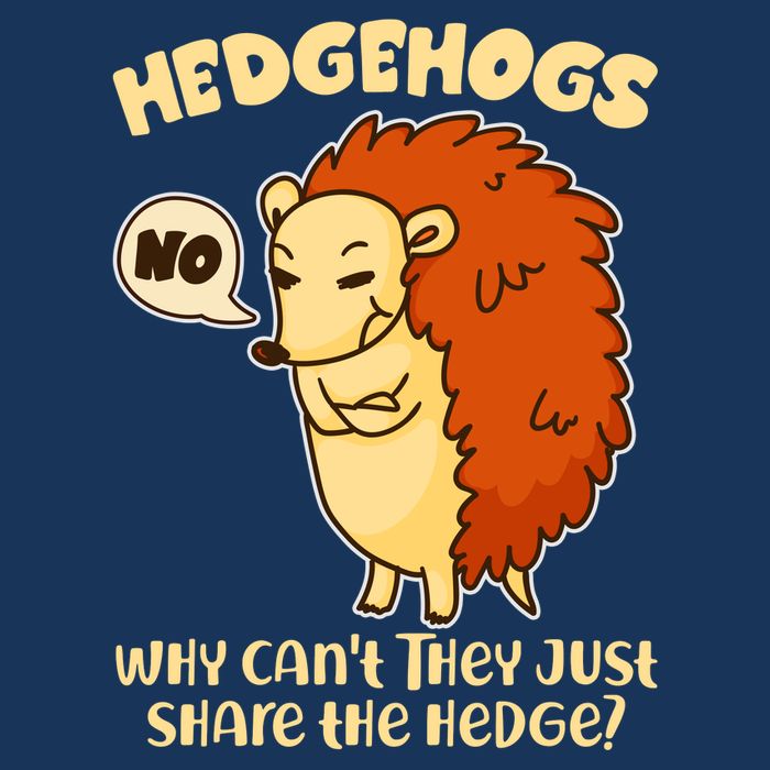 Cute Funny Hedgehogs Why Can't They Just Share the Hedge? Apron