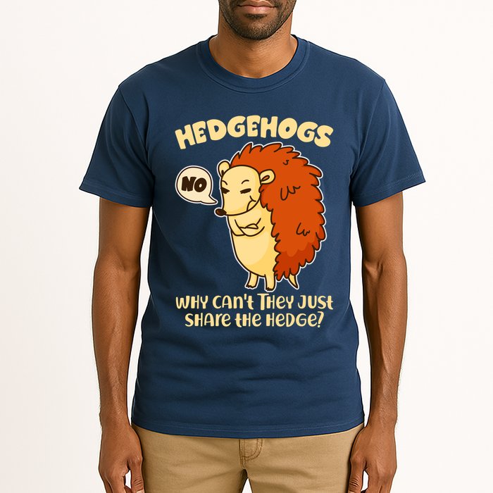 Cute Funny Hedgehogs Why Can't They Just Share the Hedge? Tall T-Shirt