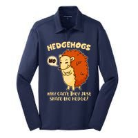 Cute Funny Hedgehogs Why Can't They Just Share the Hedge? Silk Touch Performance Long Sleeve Polo