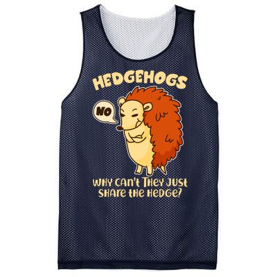 Cute Funny Hedgehogs Why Can't They Just Share the Hedge? Mesh Reversible Basketball Jersey Tank