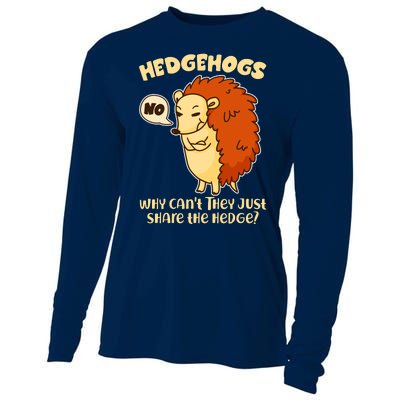 Cute Funny Hedgehogs Why Can't They Just Share the Hedge? Cooling Performance Long Sleeve Crew