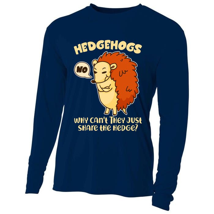 Cute Funny Hedgehogs Why Can't They Just Share the Hedge? Cooling Performance Long Sleeve Crew