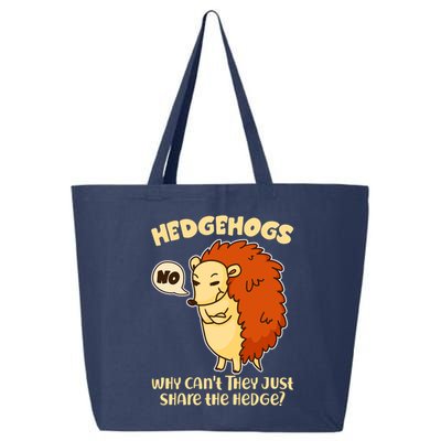 Cute Funny Hedgehogs Why Can't They Just Share the Hedge? 25L Jumbo Tote