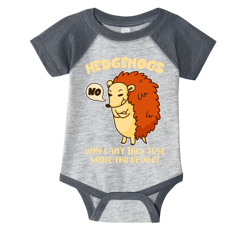 Cute Funny Hedgehogs Why Can't They Just Share the Hedge? Infant Baby Jersey Bodysuit
