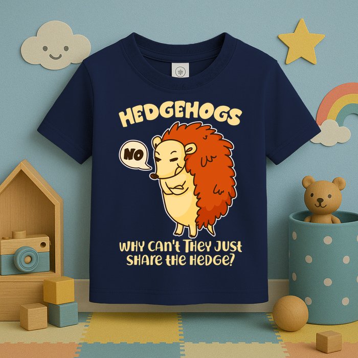 Cute Funny Hedgehogs Why Can't They Just Share the Hedge? Toddler T-Shirt