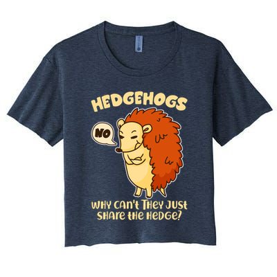 Cute Funny Hedgehogs Why Can't They Just Share the Hedge? Crop Top