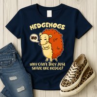 Cute Funny Hedgehogs Why Can't They Just Share the Hedge? Womens T-Shirt