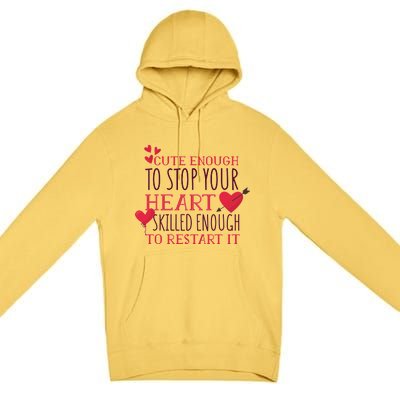 Cute Funny Nurse Meme Premium Pullover Hoodie