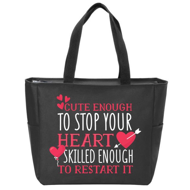 Cute Funny Nurse Meme Zip Tote Bag