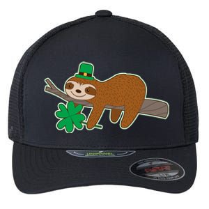 Cute Funny St Patrick's Day Sloth Flexfit Unipanel Trucker Cap