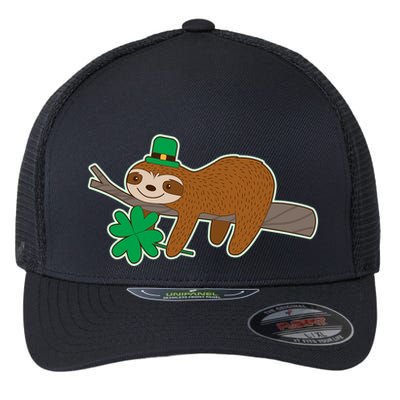 Cute Funny St Patrick's Day Sloth Flexfit Unipanel Trucker Cap