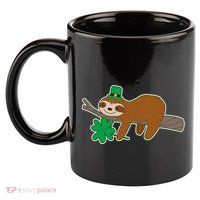 Cute Funny St Patrick's Day Sloth 11oz C Handle Ceramic Mug
