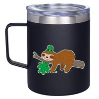 Cute Funny St Patrick's Day Sloth 12oz Stainless Steel Coffee Mug