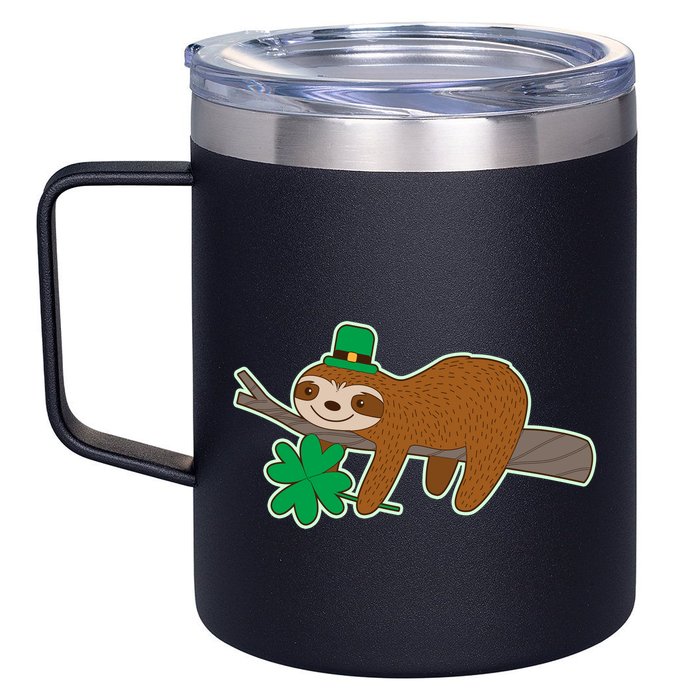 Cute Funny St Patrick's Day Sloth 12oz Stainless Steel Coffee Mug