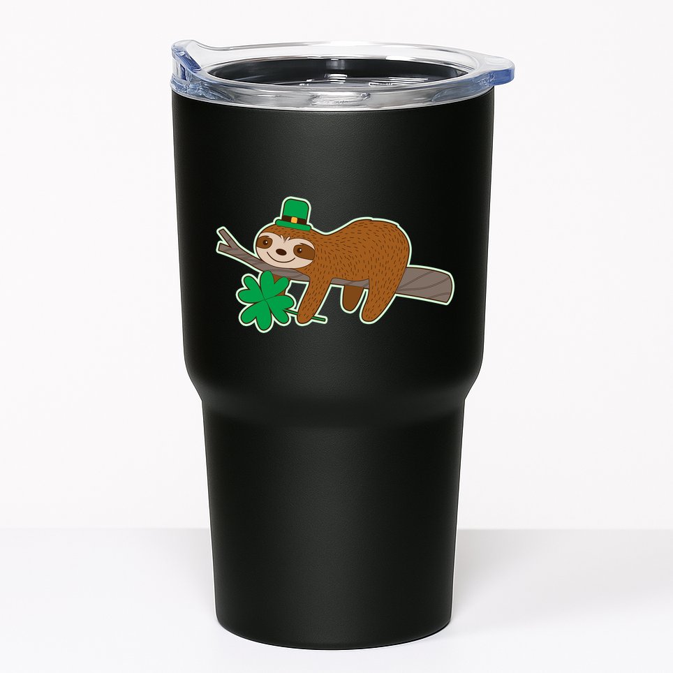 Cute Funny St Patrick's Day Sloth Tumbler
