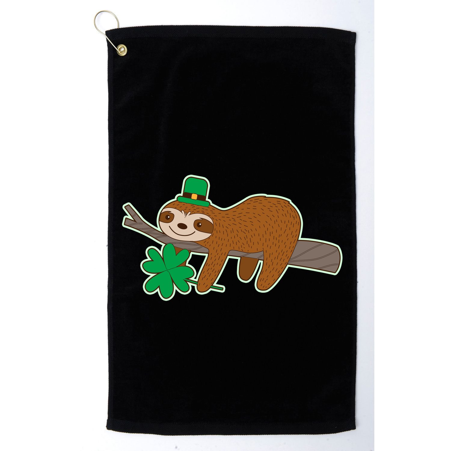 Cute Funny St Patrick's Day Sloth Golf Towel