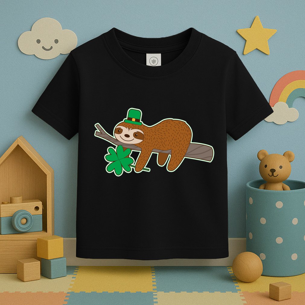 Cute Funny St Patrick's Day Sloth Toddler T-Shirt