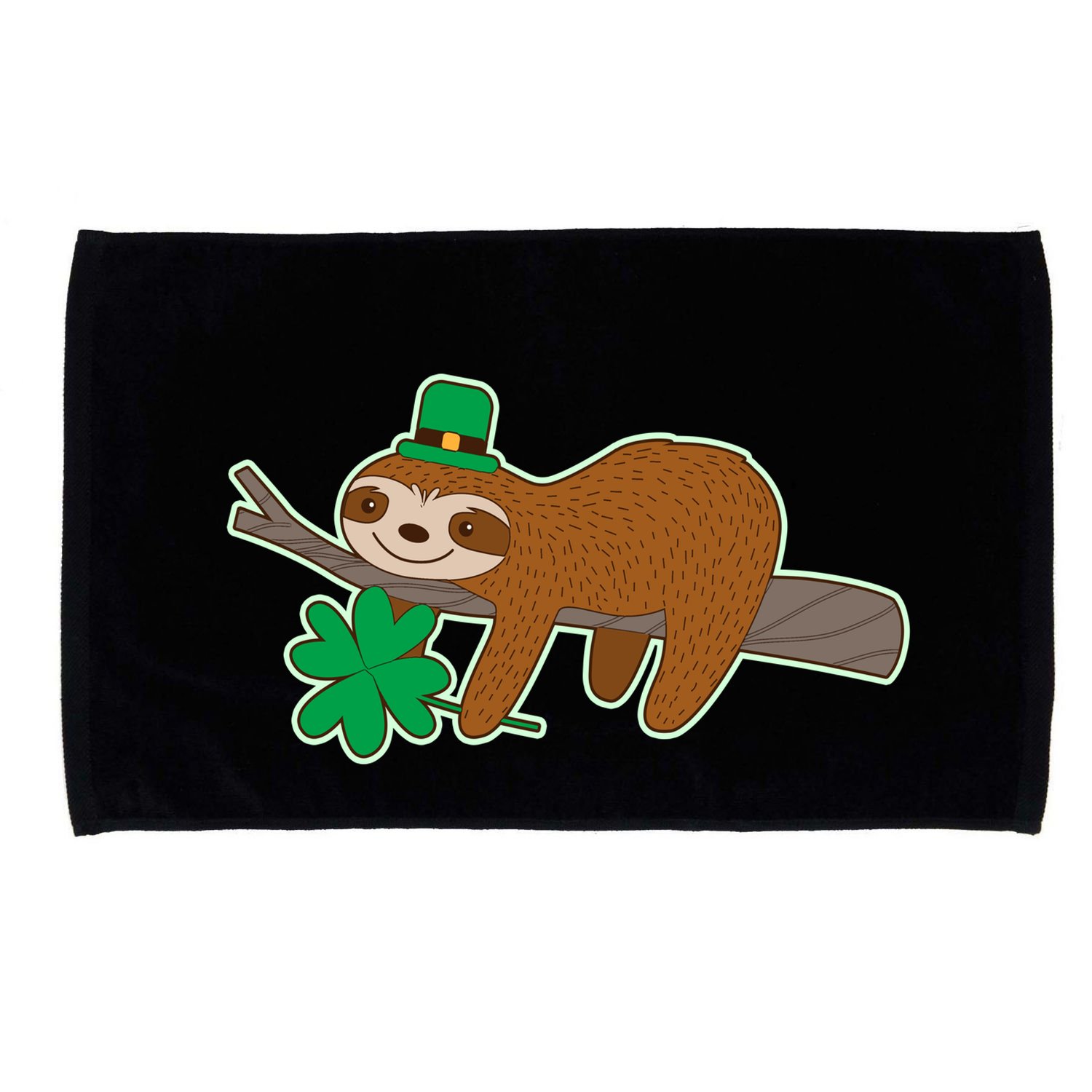 Cute Funny St Patrick's Day Sloth Microfiber Hand Towel