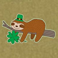 Cute Funny St Patrick's Day Sloth Garment-Dyed Women's Muscle Tee