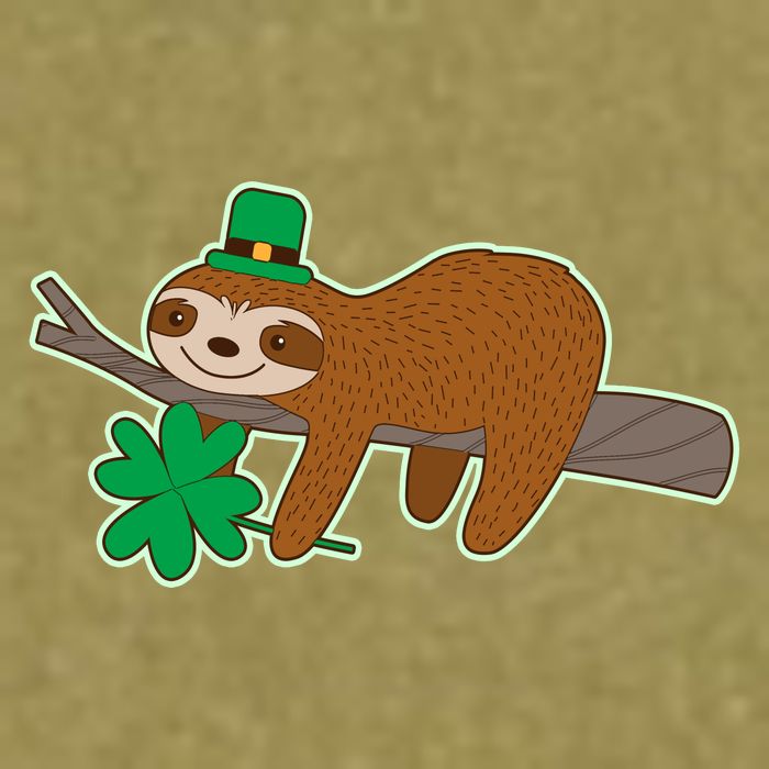 Cute Funny St Patrick's Day Sloth Garment-Dyed Women's Muscle Tee