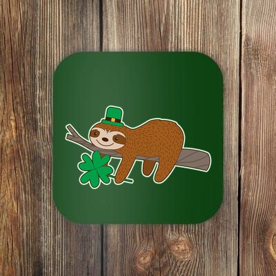 Cute Funny St Patrick's Day Sloth Coaster