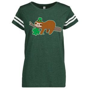 Cute Funny St Patrick's Day Sloth Enza Ladies Jersey Football T-Shirt