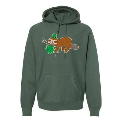 Cute Funny St Patrick's Day Sloth Premium Hoodie