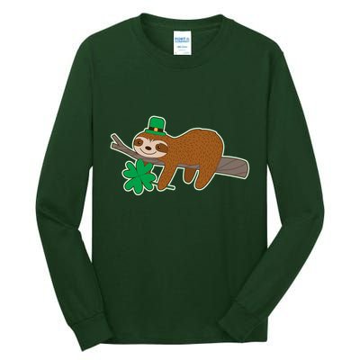 Cute Funny St Patrick's Day Sloth Tall Long Sleeve T-Shirt