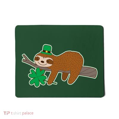 Cute Funny St Patrick's Day Sloth Mousepad