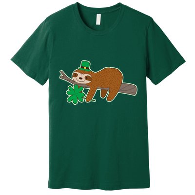 Cute Funny St Patrick's Day Sloth Premium T-Shirt