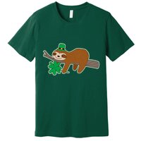 Cute Funny St Patrick's Day Sloth Premium T-Shirt